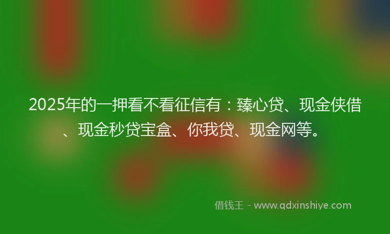 2025年的一押看不看征信有：臻心贷、现金侠借、现金秒贷宝盒、你我贷、现金网等。