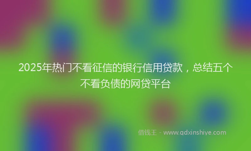 2025年热门不看征信的银行信用贷款，总结五个不看负债的网贷平台
