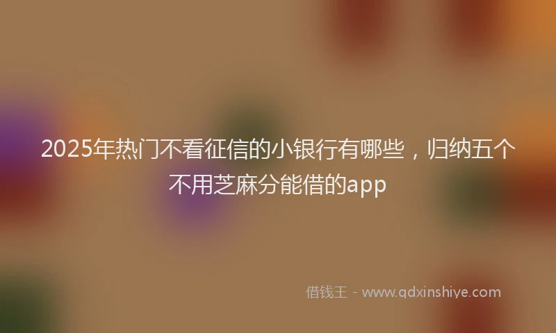 2025年热门不看征信的小银行有哪些，归纳五个不用芝麻分能借的app