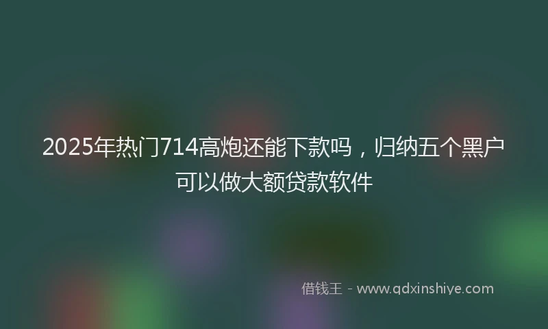 2025年热门714高炮还能下款吗，归纳五个黑户可以做大额贷款软件