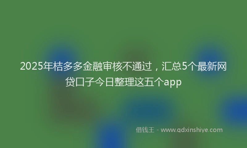 2025年桔多多金融审核不通过，汇总5个最新网贷口子今日整理这五个app