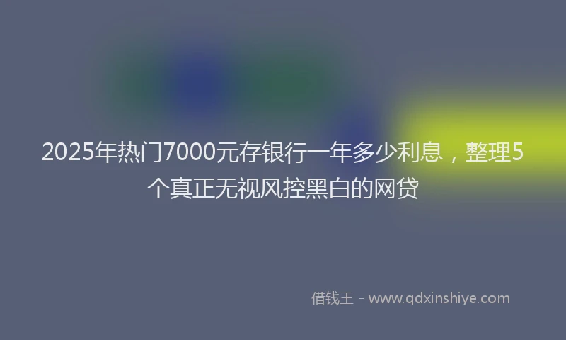 2025年热门7000元存银行一年多少利息，整理5个真正无视风控黑白的网贷