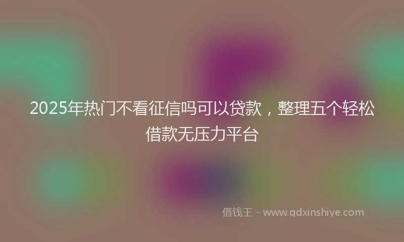 2025年热门不看征信吗可以贷款，整理五个轻松借款无压力平台
