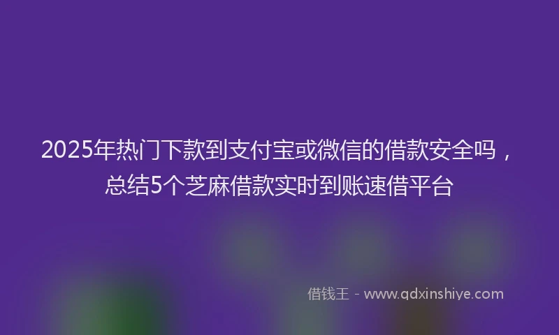 2025年热门下款到支付宝或微信的借款安全吗，总结5个芝麻借款实时到账速借平台