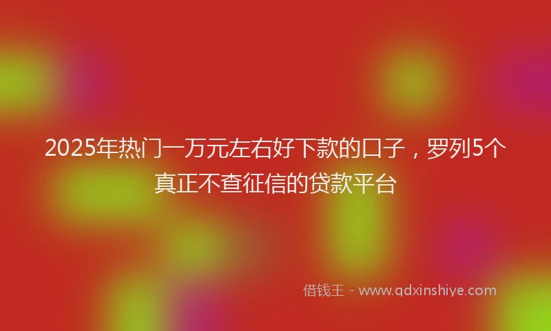 2025年热门一万元左右好下款的口子，罗列5个真正不查征信的贷款平台