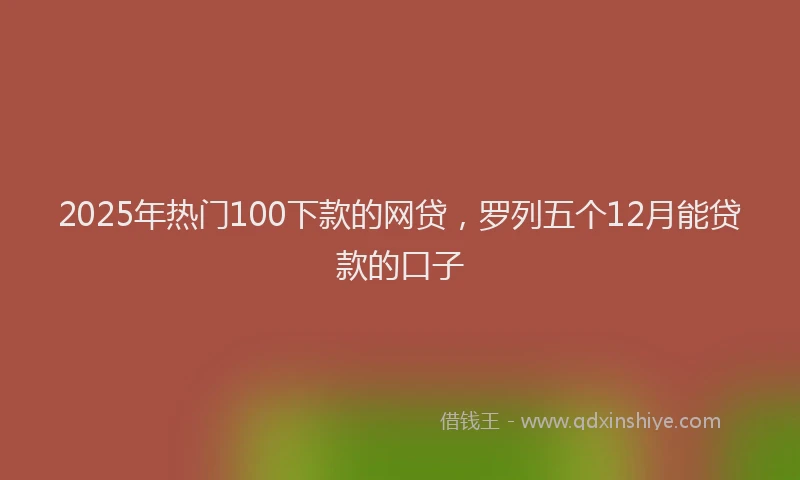 2025年热门100下款的网贷，罗列五个12月能贷款的口子