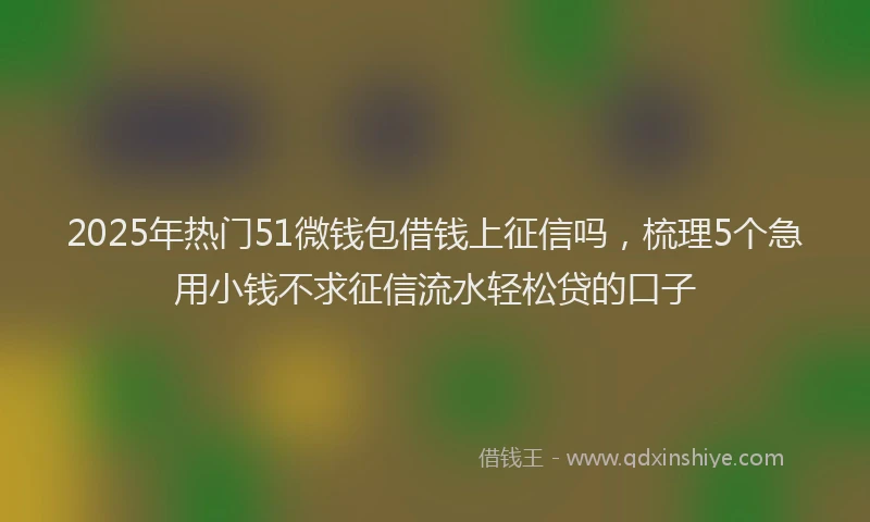 2025年热门51微钱包借钱上征信吗，梳理5个急用小钱不求征信流水轻松贷的口子