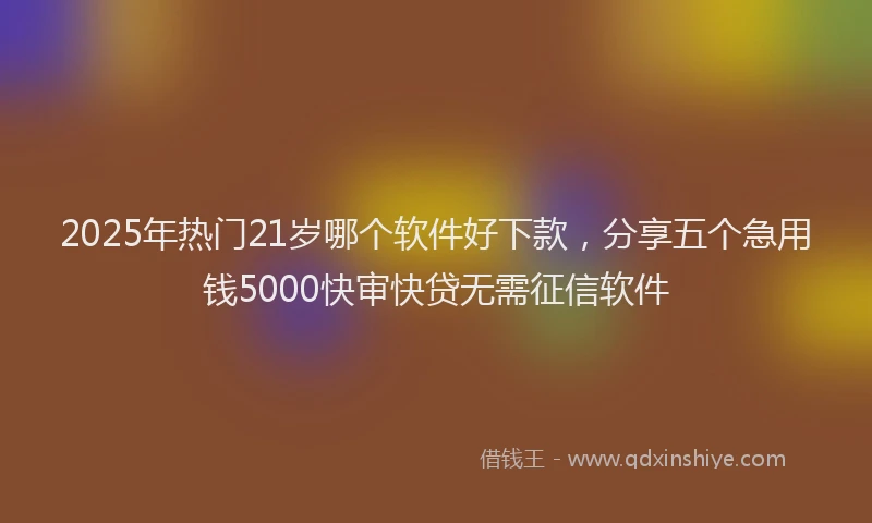 2025年热门21岁哪个软件好下款，分享五个急用钱5000快审快贷无需征信软件