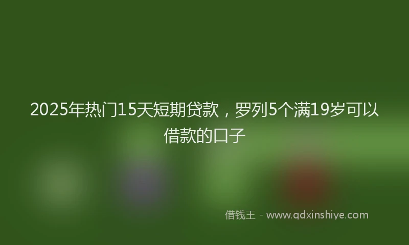 2025年热门15天短期贷款，罗列5个满19岁可以借款的口子