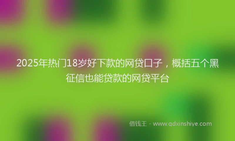 2025年热门18岁好下款的网贷口子，概括五个黑征信也能贷款的网贷平台