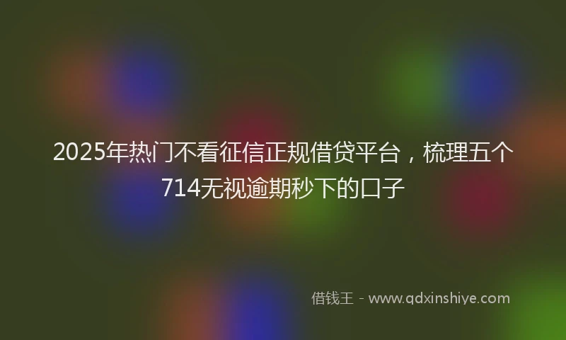 2025年热门不看征信正规借贷平台，梳理五个714无视逾期秒下的口子
