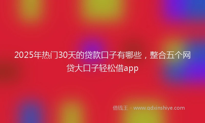 2025年热门30天的贷款口子有哪些，整合五个网贷大口子轻松借app
