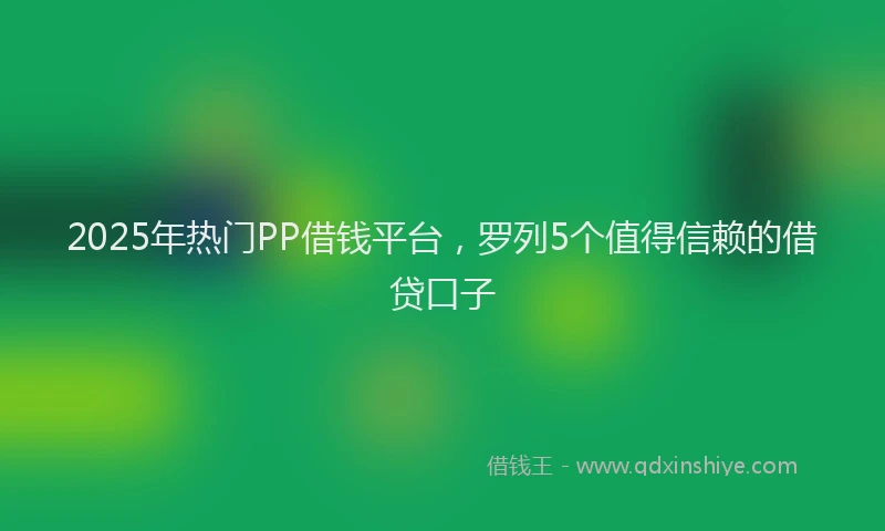 2025年热门PP借钱平台，罗列5个值得信赖的借贷口子