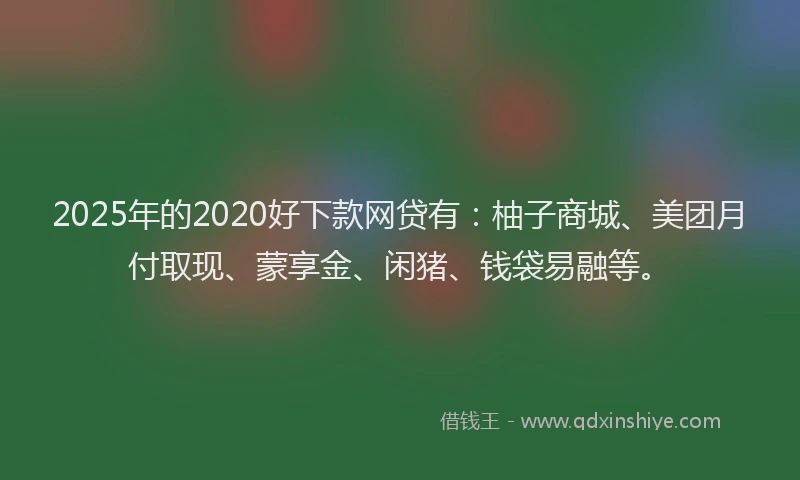 2025年的2020好下款网贷有：柚子商城、美团月付取现、蒙享金、闲猪、钱袋易融等。