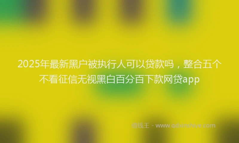 2025年最新黑户被执行人可以贷款吗，整合五个不看征信无视黑白百分百下款网贷app