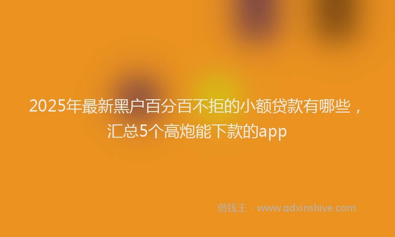 2025年最新黑户百分百不拒的小额贷款有哪些，汇总5个高炮能下款的app