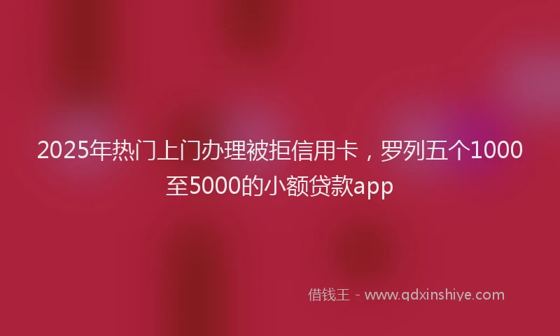 2025年热门上门办理被拒信用卡，罗列五个1000至5000的小额贷款app
