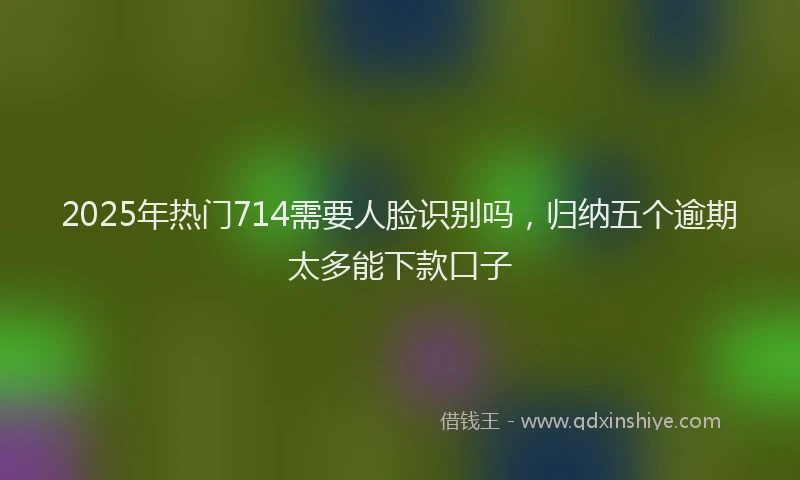 2025年热门714需要人脸识别吗，归纳五个逾期太多能下款口子