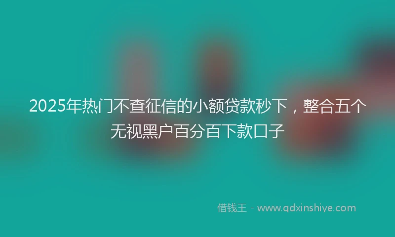 2025年热门不查征信的小额贷款秒下，整合五个无视黑户百分百下款口子