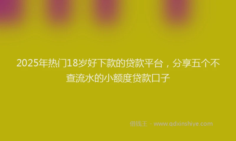 2025年热门18岁好下款的贷款平台，分享五个不查流水的小额度贷款口子
