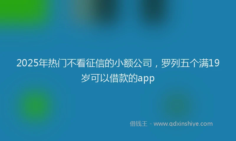 2025年热门不看征信的小额公司，罗列五个满19岁可以借款的app
