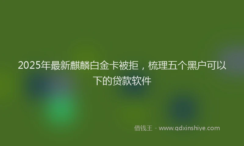 2025年最新麒麟白金卡被拒，梳理五个黑户可以下的贷款软件
