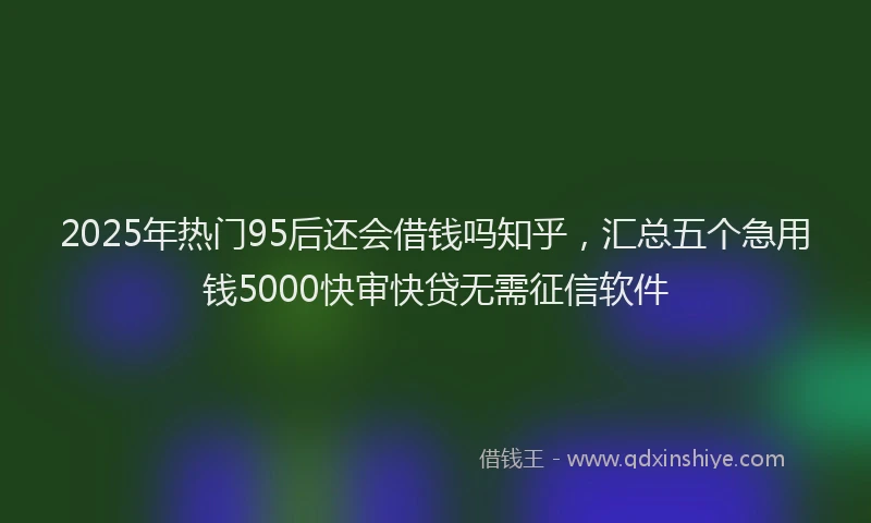2025年热门95后还会借钱吗知乎，汇总五个急用钱5000快审快贷无需征信软件