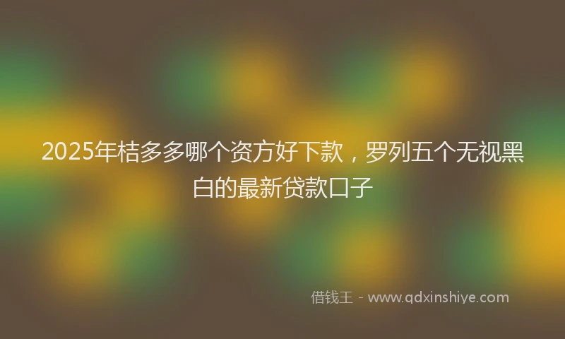 2025年桔多多哪个资方好下款，罗列五个无视黑白的最新贷款口子
