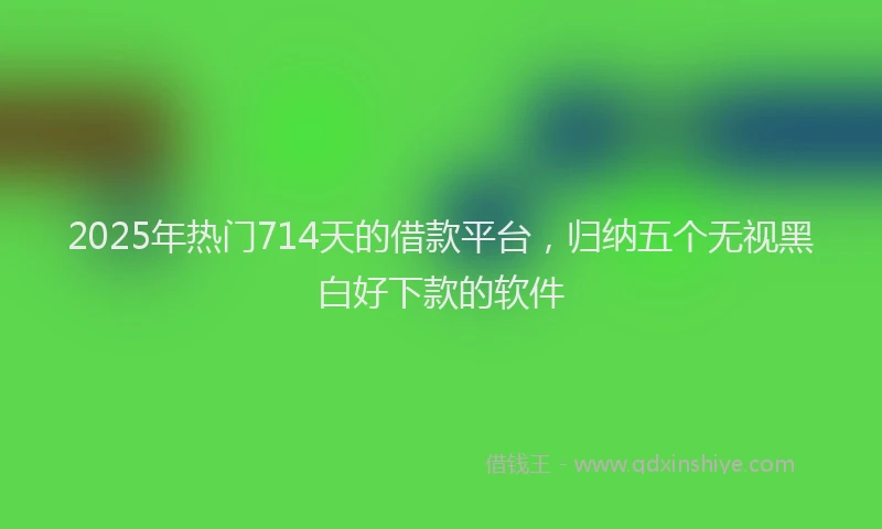 2025年热门714天的借款平台，归纳五个无视黑白好下款的软件