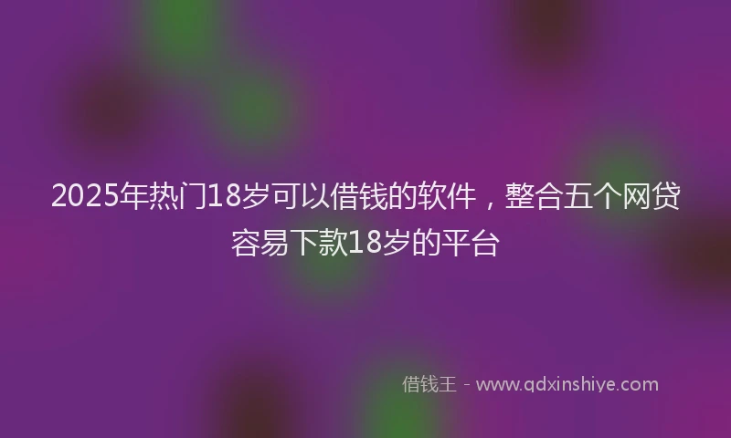 2025年热门18岁可以借钱的软件，整合五个网贷容易下款18岁的平台