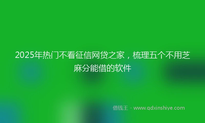 2025年热门不看征信网贷之家，梳理五个不用芝麻分能借的软件