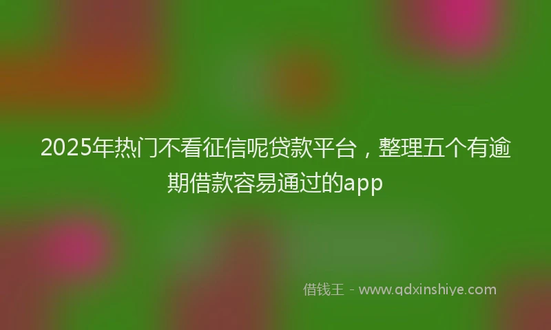 2025年热门不看征信呢贷款平台，整理五个有逾期借款容易通过的app