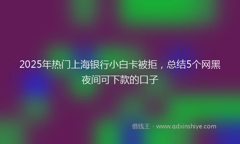 2025年热门上海银行小白卡被拒，总结5个网黑夜间可下款的口子