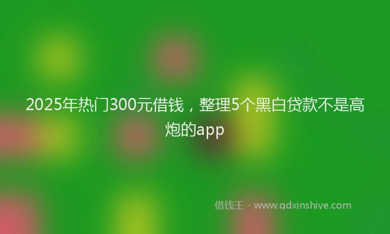 2025年热门300元借钱，整理5个黑白贷款不是高炮的app