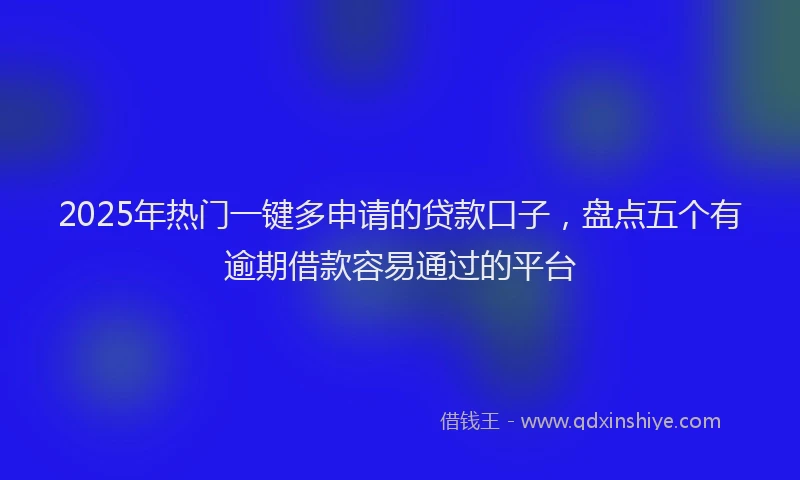2025年热门一键多申请的贷款口子，盘点五个有逾期借款容易通过的平台