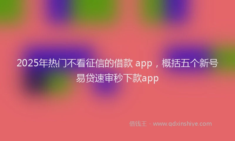 2025年热门不看征信的借款 app，概括五个新号易贷速审秒下款app