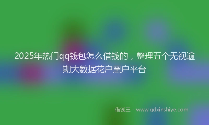 2025年热门qq钱包怎么借钱的，整理五个无视逾期大数据花户黑户平台