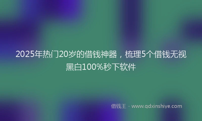 2025年热门20岁的借钱神器，梳理5个借钱无视黑白100%秒下软件