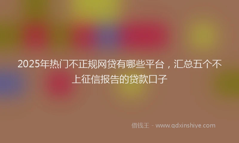 2025年热门不正规网贷有哪些平台，汇总五个不上征信报告的贷款口子