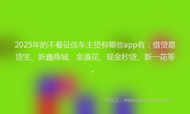 2025年的不看征信车主贷有哪些app有：借贷易贷宝、新鑫商城、金瀛花、现金秒贷、新一花等。