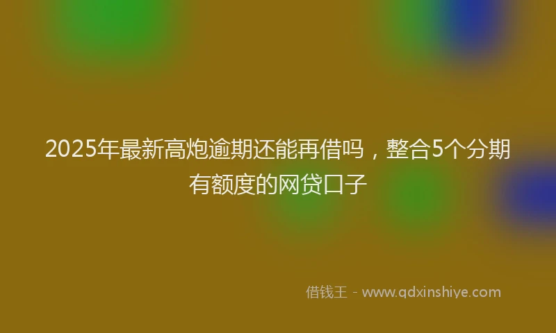 2025年最新高炮逾期还能再借吗，整合5个分期有额度的网贷口子