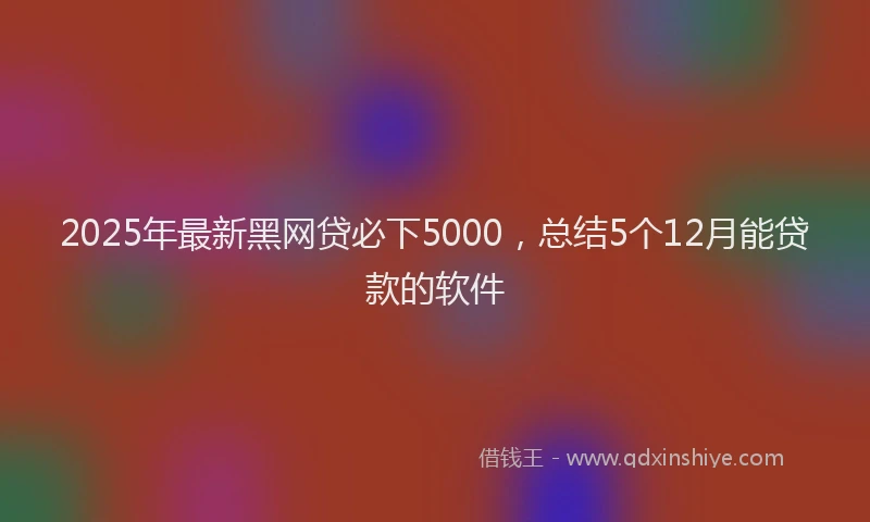 2025年最新黑网贷必下5000，总结5个12月能贷款的软件