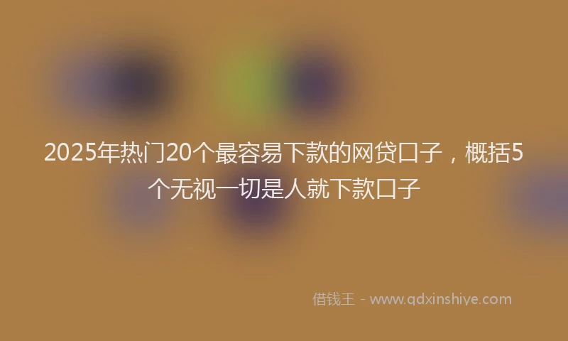 2025年热门20个最容易下款的网贷口子，概括5个无视一切是人就下款口子