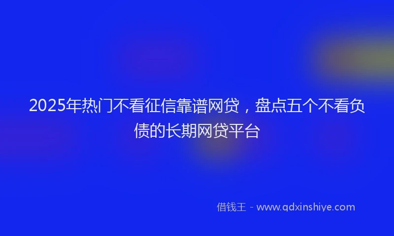 2025年热门不看征信靠谱网贷，盘点五个不看负债的长期网贷平台