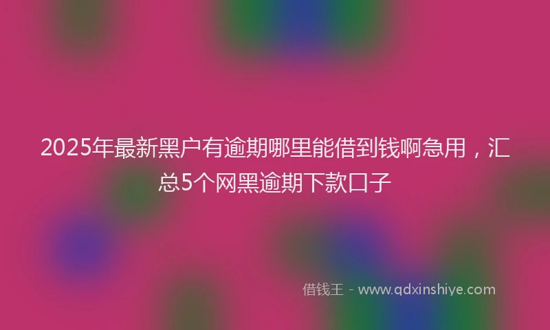 2025年最新黑户有逾期哪里能借到钱啊急用，汇总5个网黑逾期下款口子