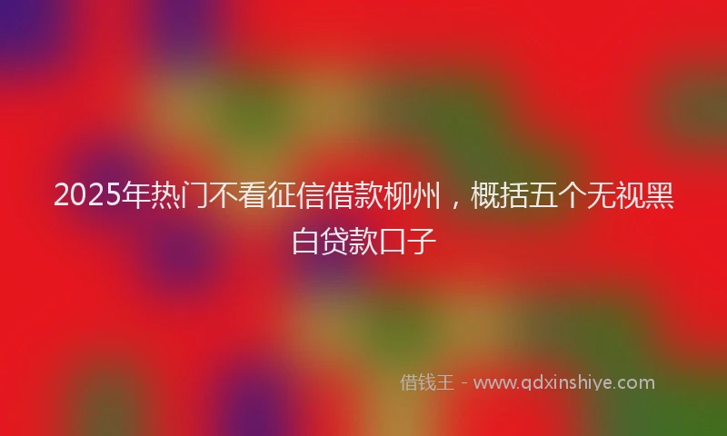 2025年热门不看征信借款柳州，概括五个无视黑白贷款口子