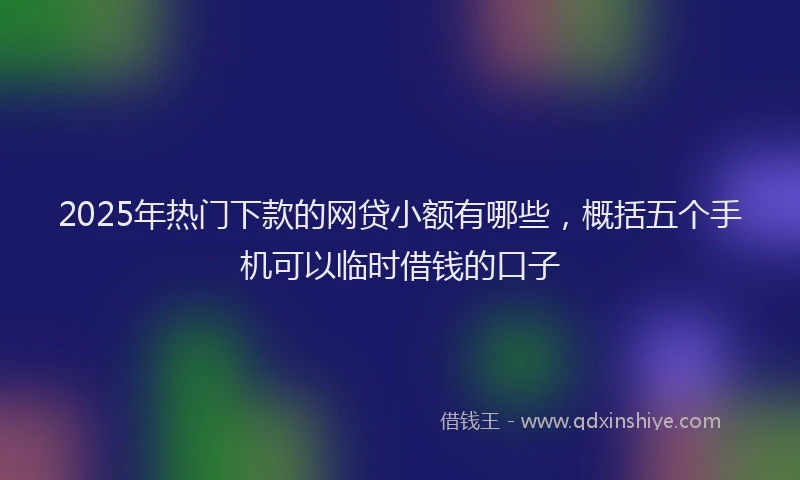 2025年热门下款的网贷小额有哪些，概括五个手机可以临时借钱的口子