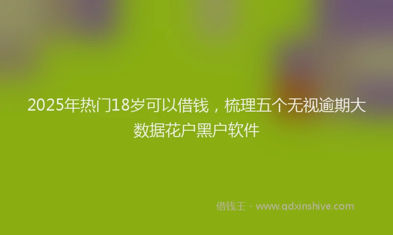 2025年热门18岁可以借钱，梳理五个无视逾期大数据花户黑户软件