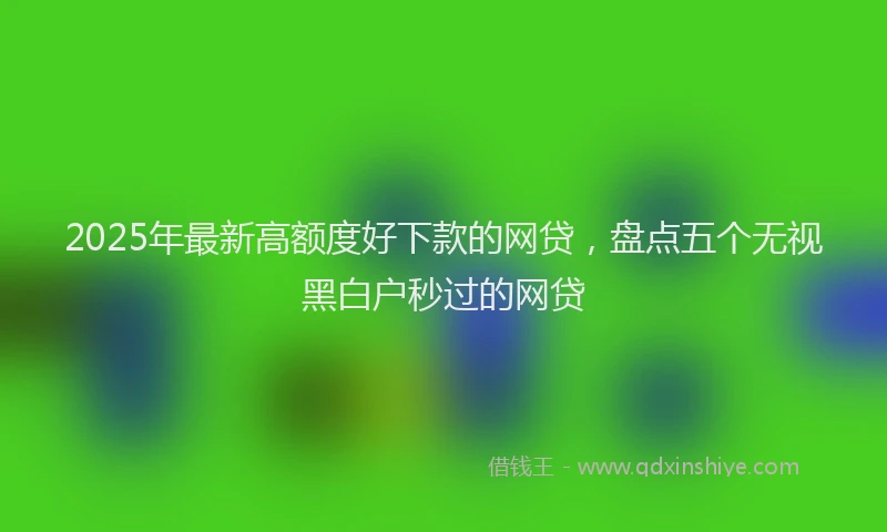 2025年最新高额度好下款的网贷，盘点五个无视黑白户秒过的网贷