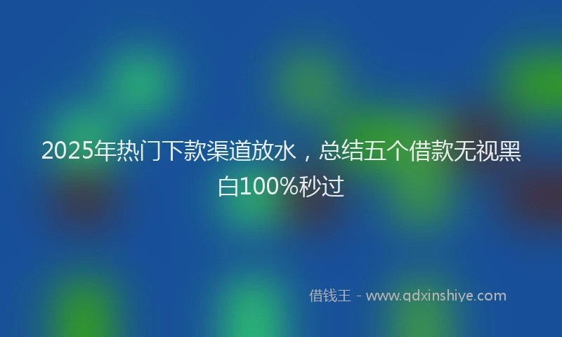 2025年热门下款渠道放水，总结五个借款无视黑白100%秒过